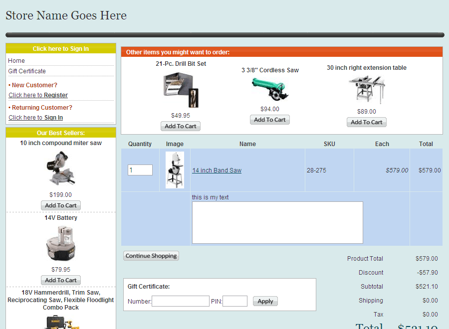 Sleek Primary Shopping Cart