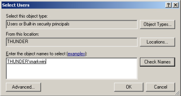 Select Users Dialog