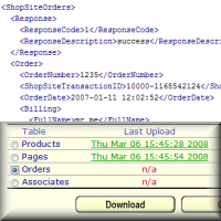 Upload or Download database tables